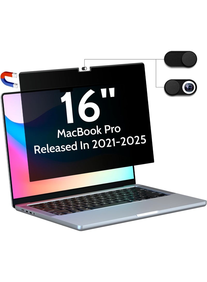 Magnetic Privacy Screen for MacBook Pro 16 Inch (2021-2025, M1, M2, M3, M4), 16inch Removable Matte Anti Blue Light Glare Private Filter Protector for Mac Pro 16.2" Laptop - Image 1